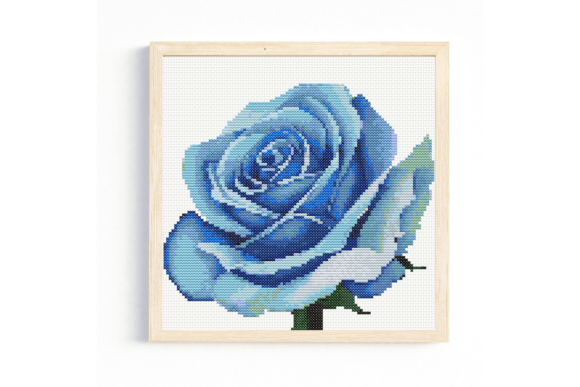 Blue Rose 1 Cross Stitch Pattern: A Minimalist Digital Download Guide