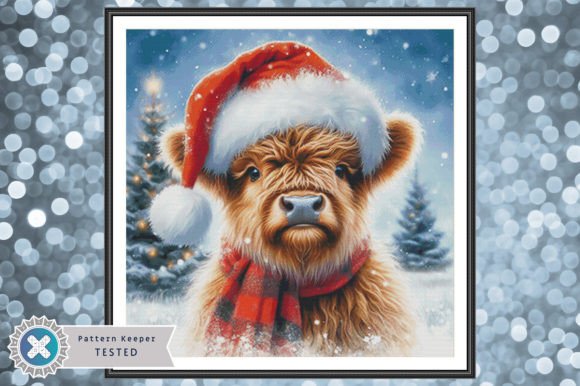 Christmas Highland Cow Cross Stitch PDF: A Masterpiece for the Dedicated Stitcher