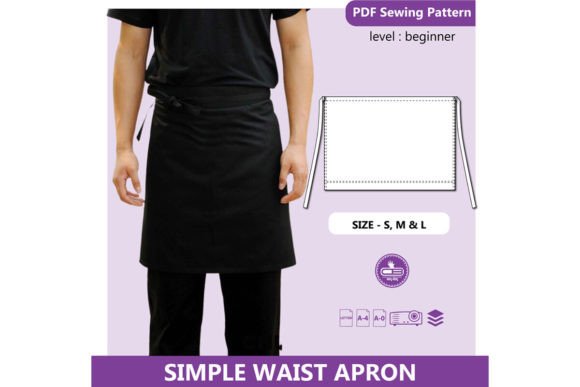 Simple Waist Apron PDF Sewing Pattern