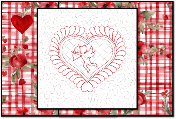 The Art of Precision: Mastering the Cupid Heart Feather Quilt Block for Embroidery Enthusiasts